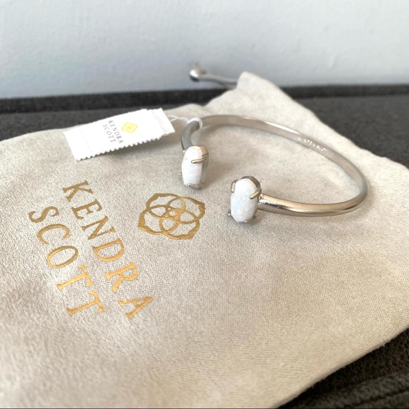 NEW Kendra Scott rhodium mother of pearl cuff bracelet - Picture 4 of 8